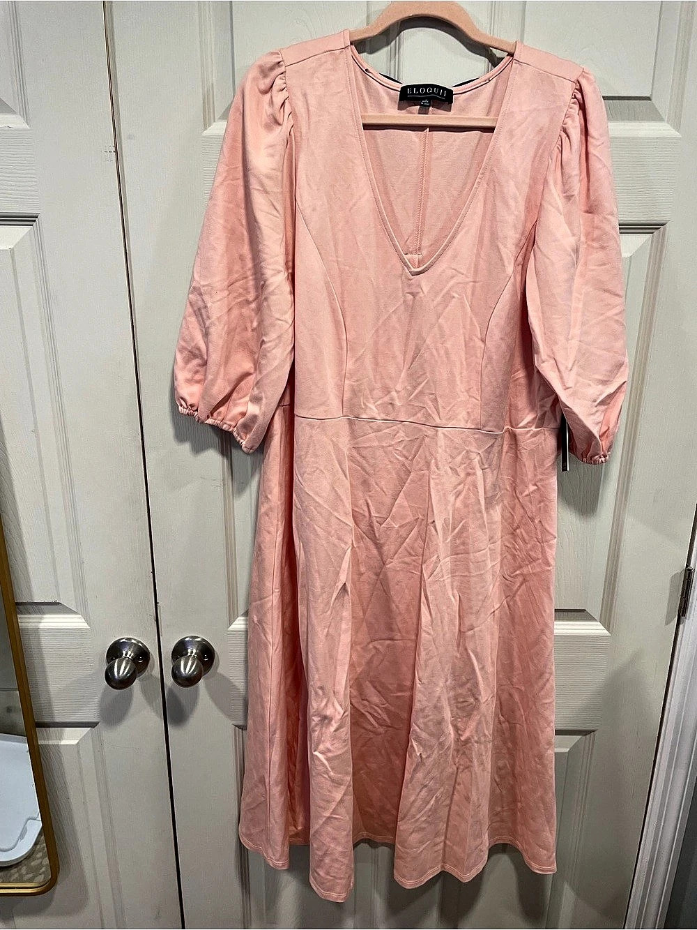 ELOQUII Pink Bow-Back Midi Dress Size 16 New with tags